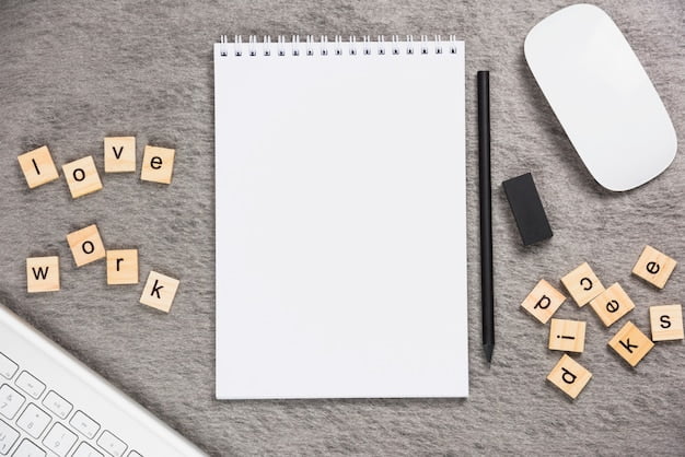 Love work desk blocks with office supplies on gray backdrop